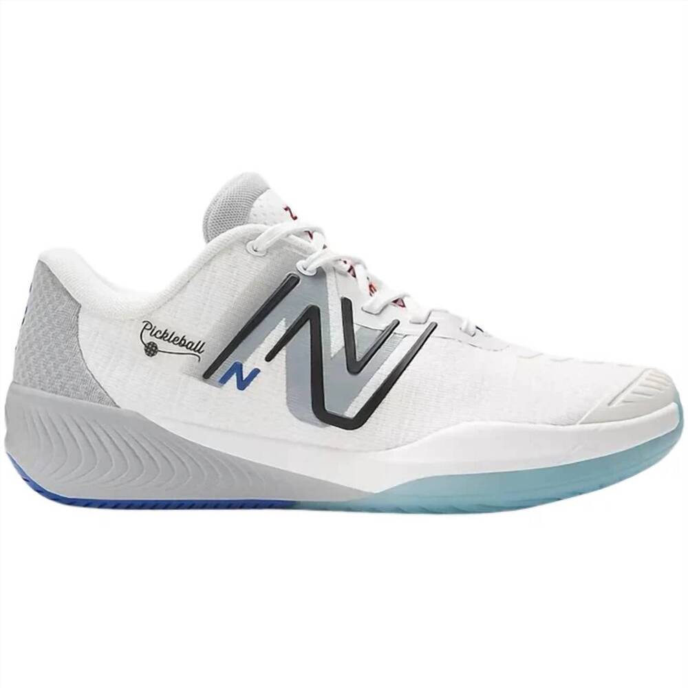NEW NEW BALANCE men's fuelcell 996v5 pickleball shoe in white/grey/team royal